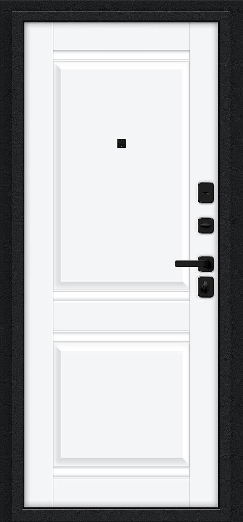 Входная дверь Некст МФ/SBlack Букле черное/White Silk BR6208 внутренняя сторона