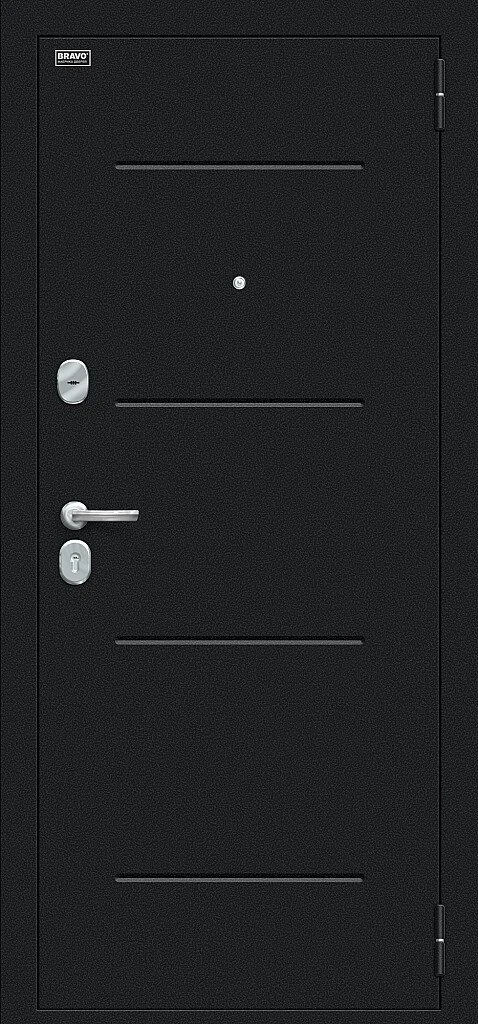 Входная дверь Техно Букле черное/Wenge Veralinga BR5303 внешняя сторона