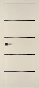 Межкомнатная дверь PX-17 черная кромка с 4-х ст. Бежевый матовый