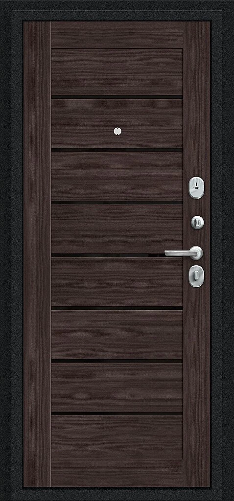 Входная дверь Техно Букле черное/Wenge Veralinga BR5303 внутренняя сторона