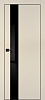 Межкомнатная дверь PX-10 черная кромка с 4-х ст. Бежевый матовый